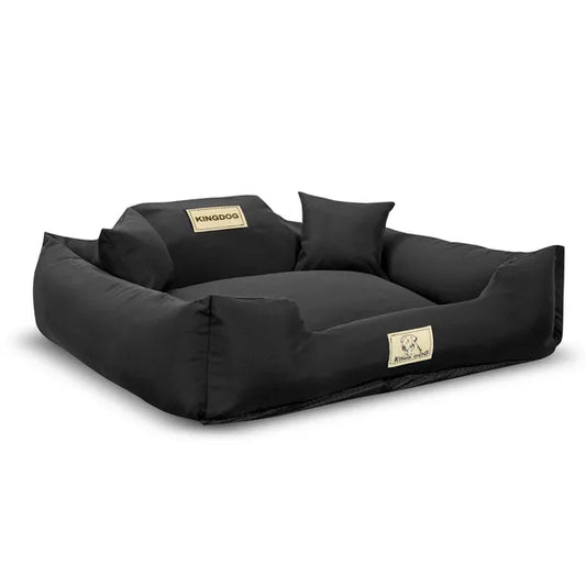 KingDog kutyaágy M 75×65 cm, fekete, levehető huzat, csúszásgátlós