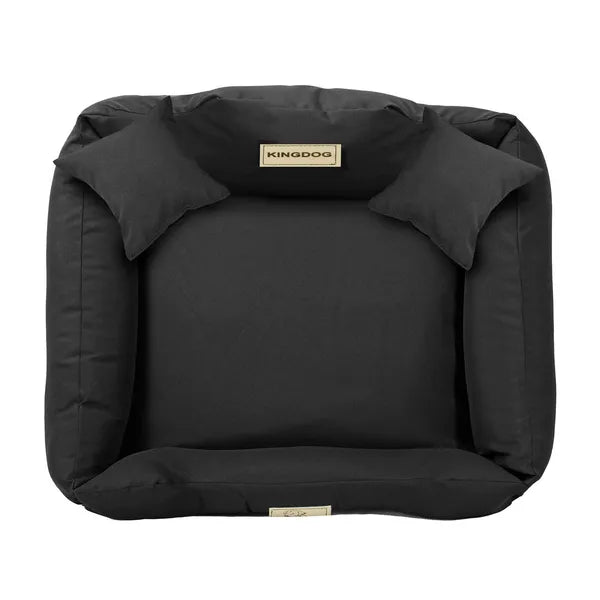 KingDog kutyaágy M 75×65 cm, fekete, levehető huzat, csúszásgátlós