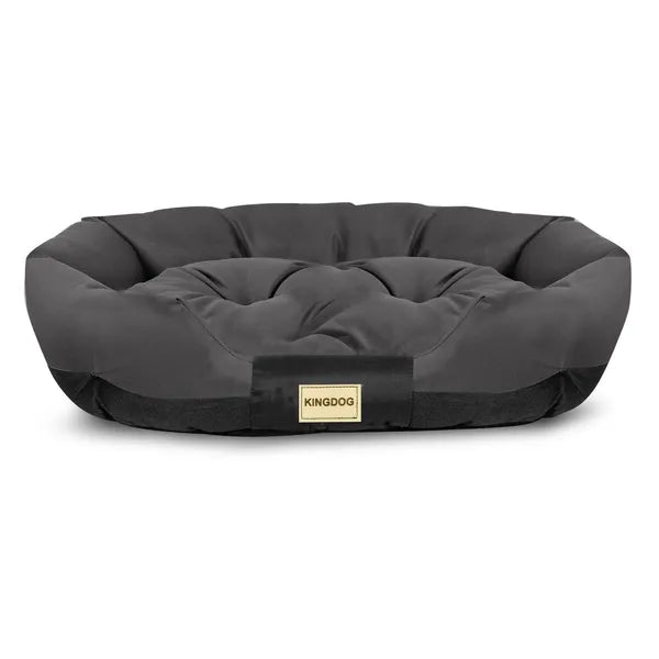 Ovális XXL kutyafekhely 130×105 cm, fekete, vízálló codura