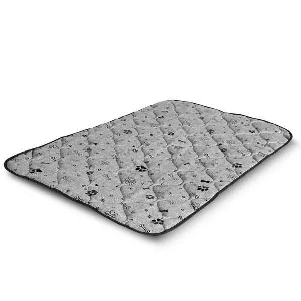 Vízálló kutyamatrac szürke-fekete csont mintával 100×70 cm