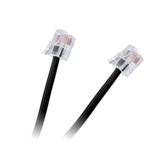 RJ11 telefonkábel 6P4C - 6 m, fekete, dugó–dugó