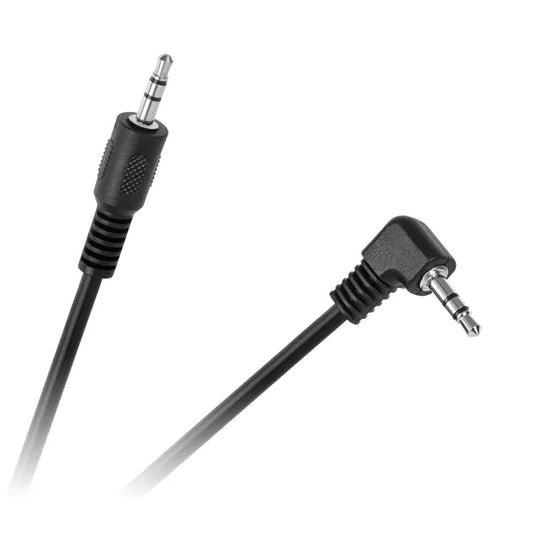 3,5 mm jack apa-apa audio kábel, 0,5 m, egyik vég 90°-os