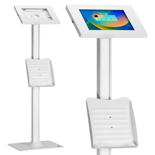 Padlóra állítható, kulcsos tablet állvány 9,7–11 col, fehér