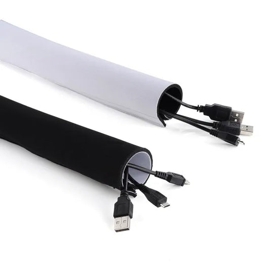 Neoprén kábelrendező takaró 110 mm × 2 m, fekete-fehér, tépőzáras