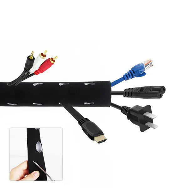 Neoprén kábelrendező takaró 110 mm × 2 m, fekete-fehér, tépőzáras