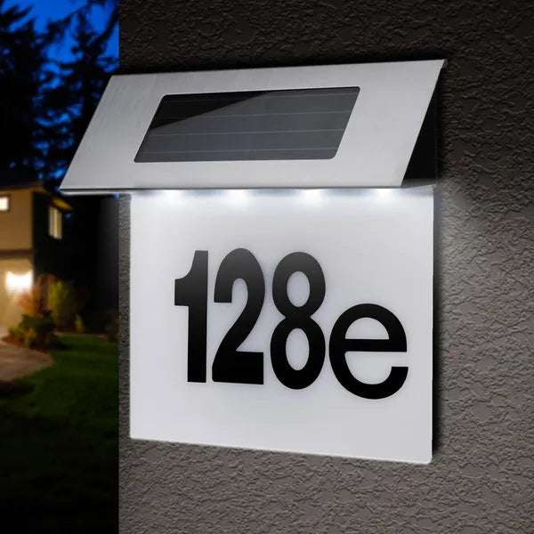 Napelemes LED házszám lámpa IP44, 1 W, 6000 K, 600 mAh