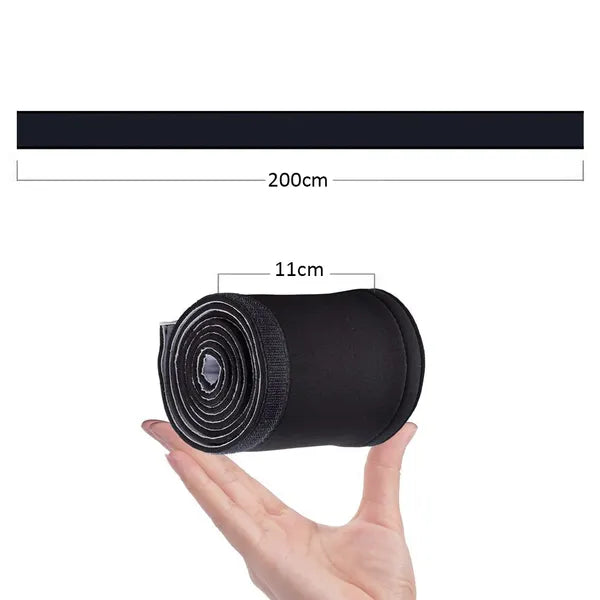 Neoprén kábelrendező takaró 110 mm × 2 m, fekete-fehér, tépőzáras