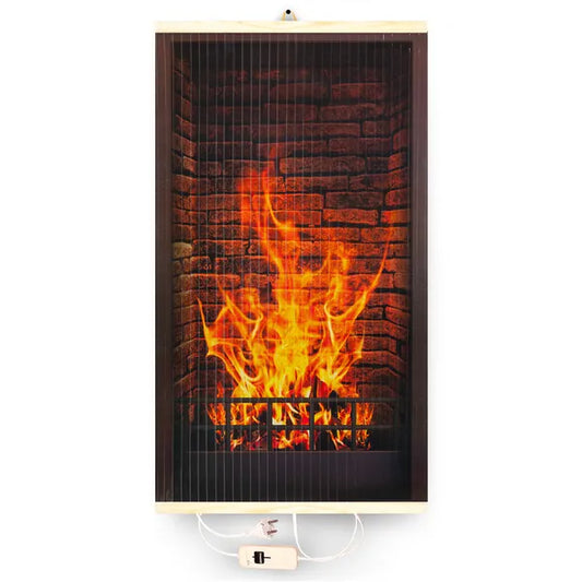 Infravörös hajlékony fűtőpanel 430 W, 100×57 cm, kandalló mintával, szabályzó