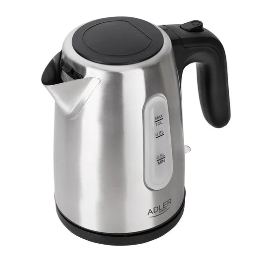 Adler AD 1273 inox elektromos vízforraló, 1 L, 1200 W, 360° talp