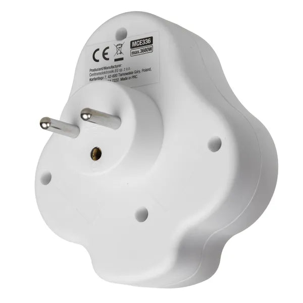 Maclean elosztó kapcsolóval, 2× E aljzat, USB-A/C 2.4A, gyerekzár, 3680 W