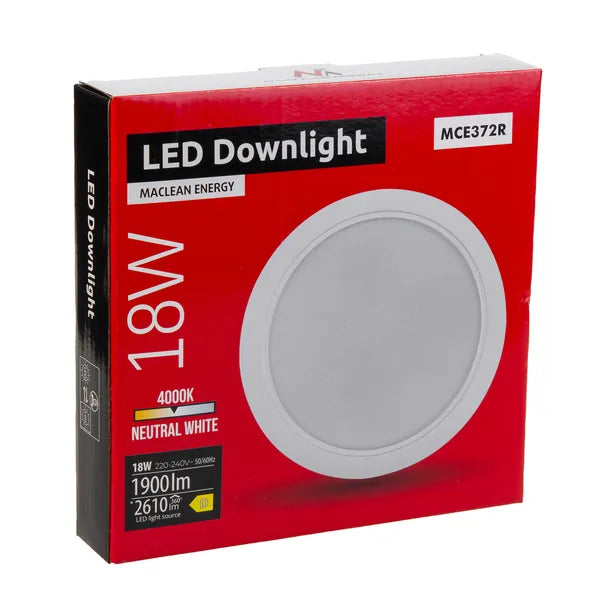 LED mennyezeti panel, süllyeszthető SLIM 18 W 4000 K 1900 lm Ø170 mm
