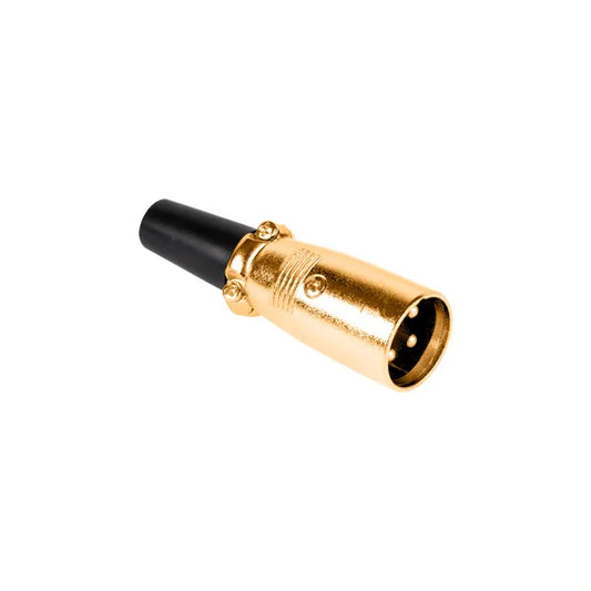 3-tűs férfi XLR mikrofoncsatlakozó, aranyozott, kábelre