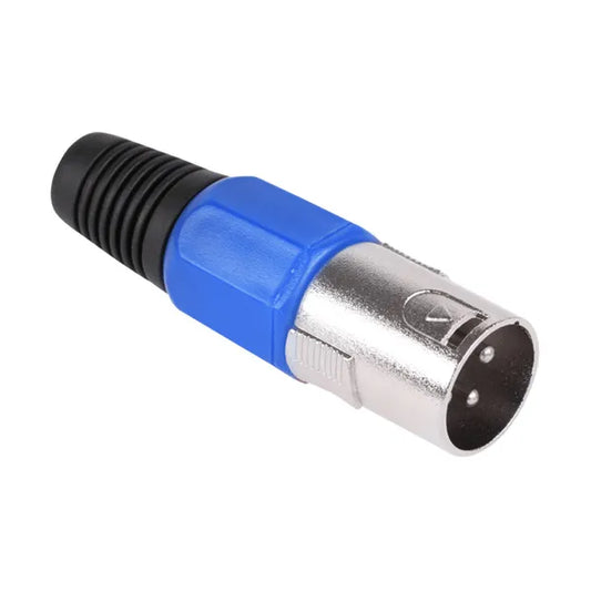 Férfi XLR 3-pólusú mikrofoncsatlakozó kék, kábelre szerelhető