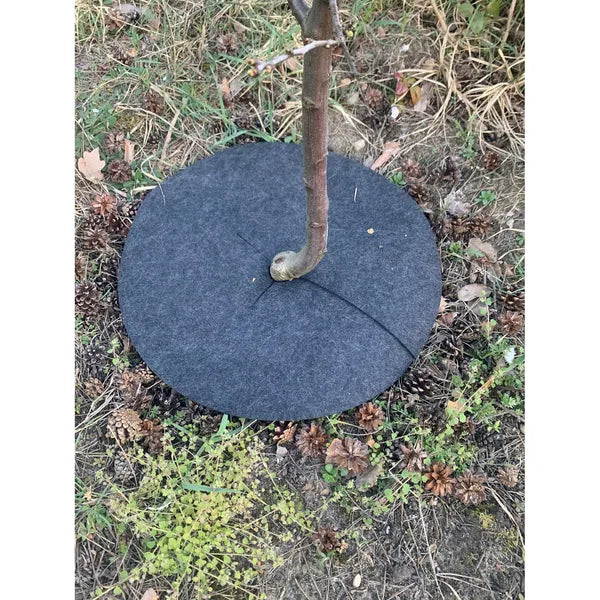 Gyomfogó agroszövet korong készlet, 3 db, Ø 40 cm, szürke, újrahasznosított PET