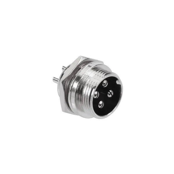 XLR mikrofon csatlakozó aljzat, 4 pólusú férfi, panelre, NC4