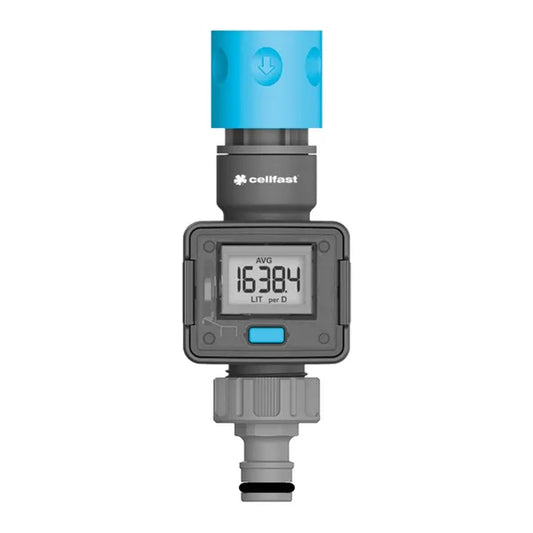 Kerti vízátfolyás-mérő LCD kijelzővel, 1–40 l/perc, IPX6