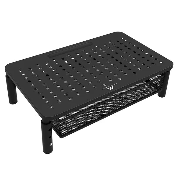 Maclean MC-947 fekete monitor/laptop állvány fiókkal, 3 magasság, 13-32″