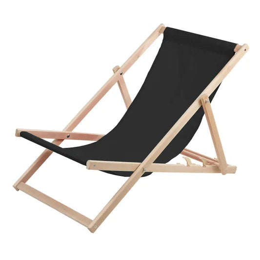 Összeszerelt fekete bükkfa strandnyugágy 120×60 cm, 3 fokozat