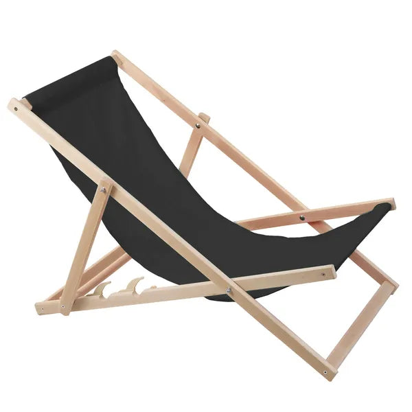 Összeszerelt fekete bükkfa strandnyugágy 120×60 cm, 3 fokozat