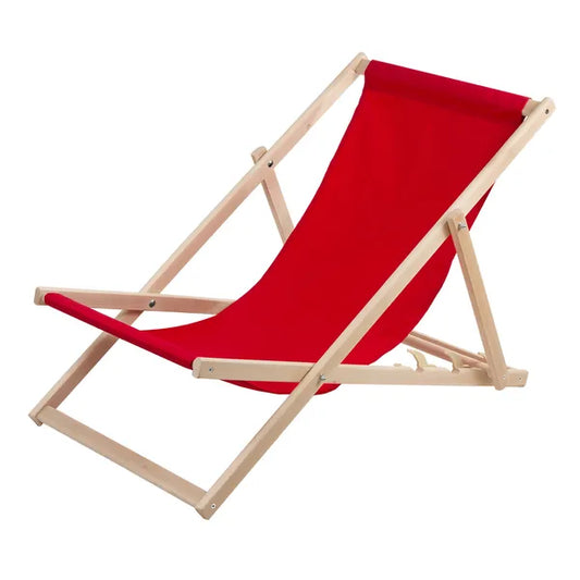Piros bükkfa napozóágy 120×60 cm, 3 fokozatú háttámla, 120 kg, összeszerelt