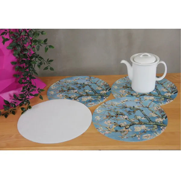 4 db-os kerek filc asztali alátét szett, Almond mintás, Ø33 cm