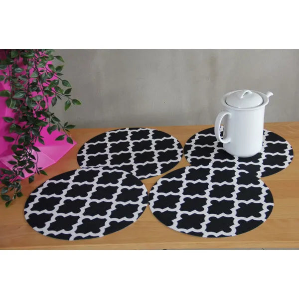 Kerek filc asztali alátét szett 4 db, 33 cm – Marocco Night minta