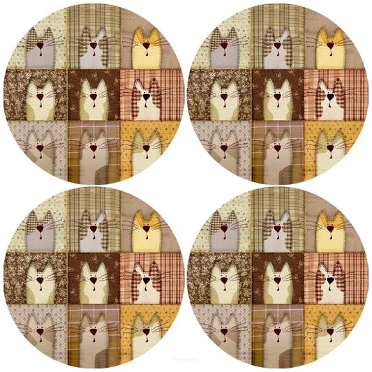 Pexeso Beige kör alakú filc asztali alátét szett, 4 db, 33 cm