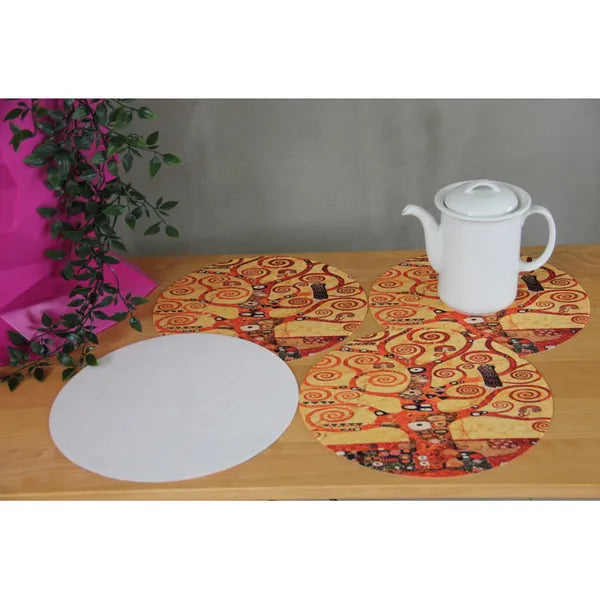 ArtDeco 4 darabos kerek filc alátét szett, 33 cm, mosható