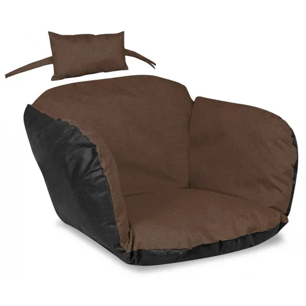 Barna vízlepergető párna fészekhintához 112×113 cm, fejpárnával