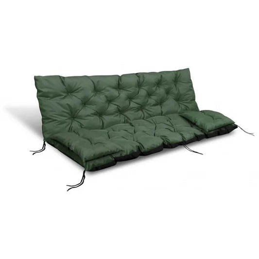 Zöld, vízálló kerti párnaszett 120×60×50 cm + 2×42×42 cm kispárna