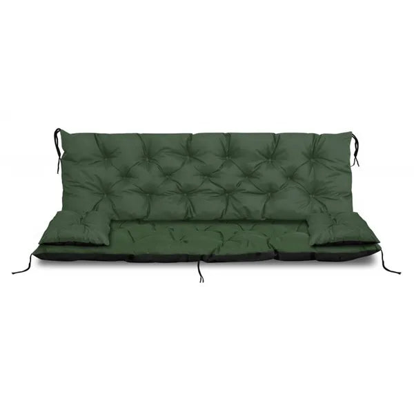 Zöld, vízálló kerti párnaszett 120×60×50 cm + 2×42×42 cm kispárna