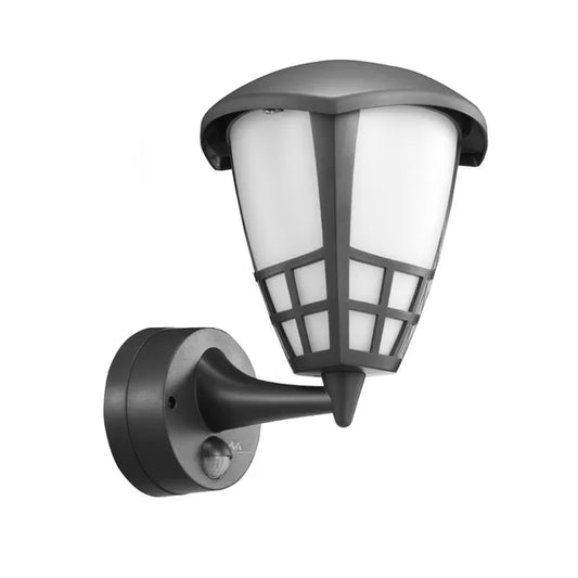 Kültéri falilámpa E27 mozgás- és fényérzékelővel, IP65, 60 W, szürke