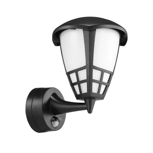 Kültéri fali lámpa mozgás- és alkonykapcsolóval, E27, IP65, 60 W, fekete