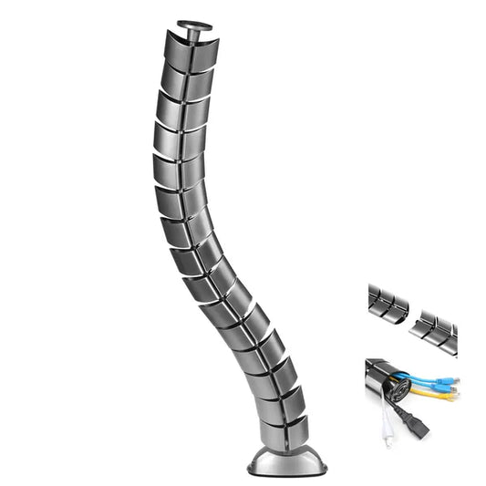 Ezüst 75 cm-es ABS asztali kábelrendező, 2 csatornával