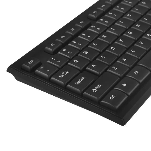 Vezeték nélküli billentyűzet- és egérszett 2,4 GHz, 104 gomb, 1200 DPI, fekete