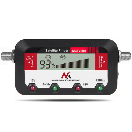 Maclean MCTV-884 digitális Sat-Finder, LCD kijelző, 25 cm F-F kábel