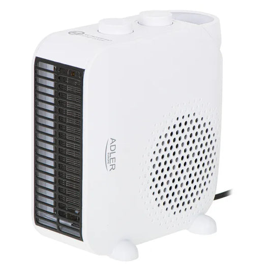 Fehér 2000 W-os termoventilátor, 2 fokozat, termosztáttal, hűtés-fűtés