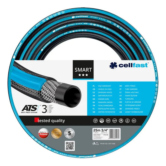 Cellfast Smart ATS 3/4" 25 m kerti tömlő, 3 rétegű, UV-álló, 25 bar