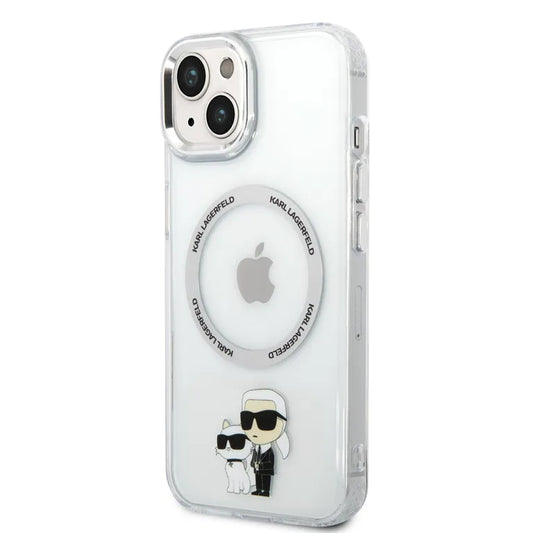 Karl Lagerfeld MagSafe Compatibilní Kryt IML Karl és Choupette NFT pro iPhone 13 átlátszó tok
