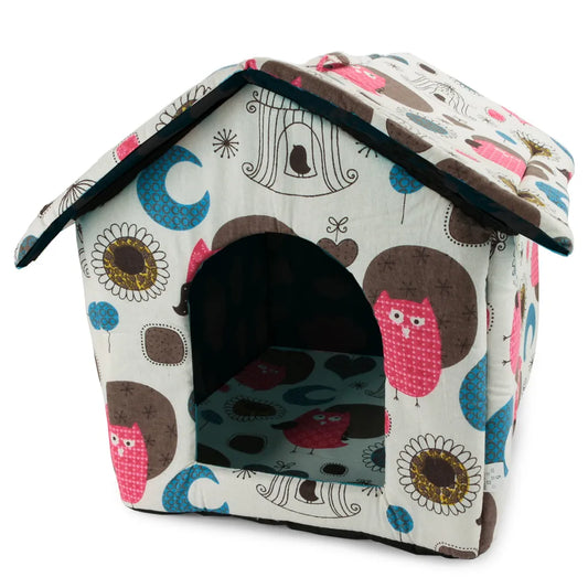Kutya- macska kennel puha anyagból, L méret, 35cm x 33cm x 38cm, többféle szín és minta