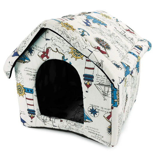 Kutya- macska kennel puha anyagból, L méret, 35cm x 33cm x 38cm, többféle szín és minta
