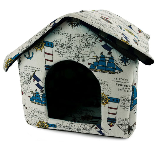 Kutya- macska kennel puha anyagból, XL méret, 43cm x 41cm x 37.5cm, többféle szín és minta