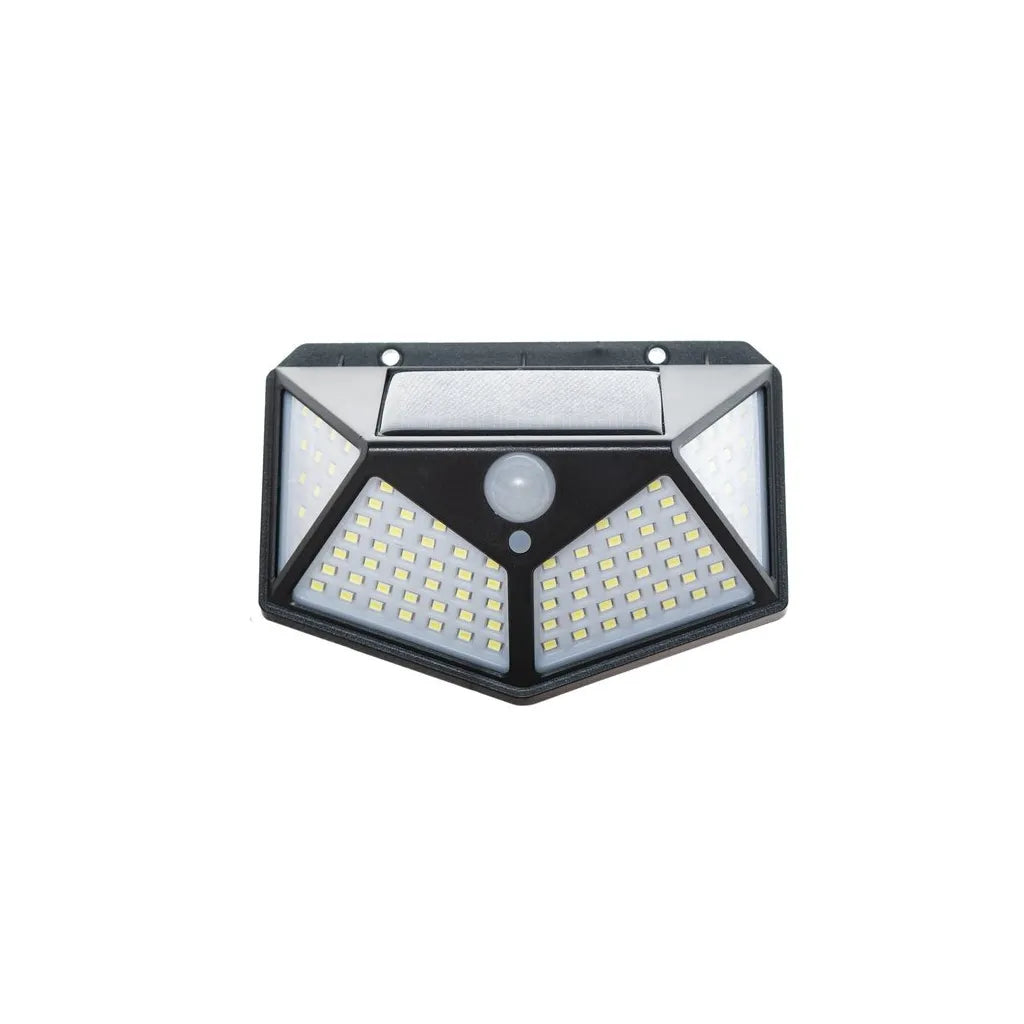 Malatec Napelemes LED lámpa mozgásérzékelővel, 100 LED, falra szerelhető, 3 fokozatú fényintenzitás, hideg fehér, IP67