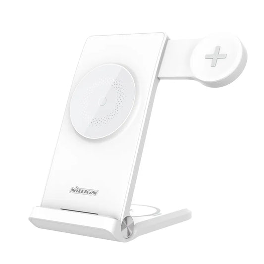 Nillkin PowerTrio 3in1 MagSafe vezeték nélküli töltő Samsung Watch-hoz Fehér