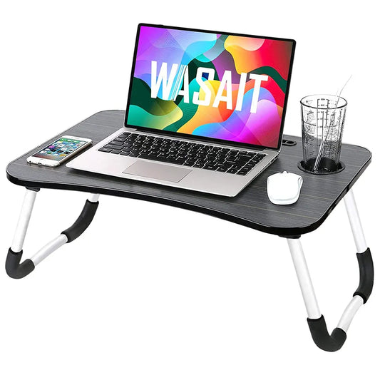 Összecsukható Laptop Asztal Ágyhoz - Fekete - Univerzális és Elegáns Megoldás a Mindennapi Használathoz