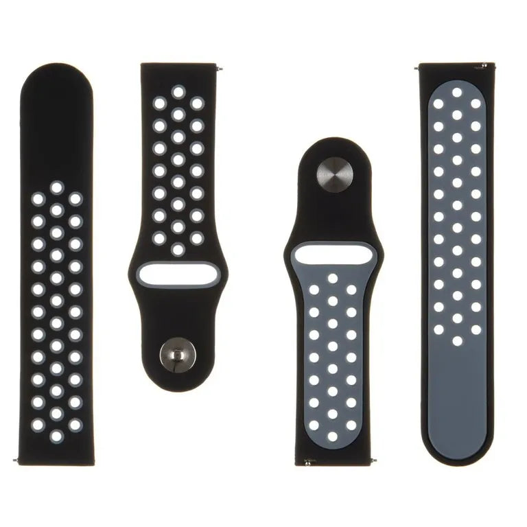Tactical 267 Dupla szilikon szíj 22mm Fekete/szürke