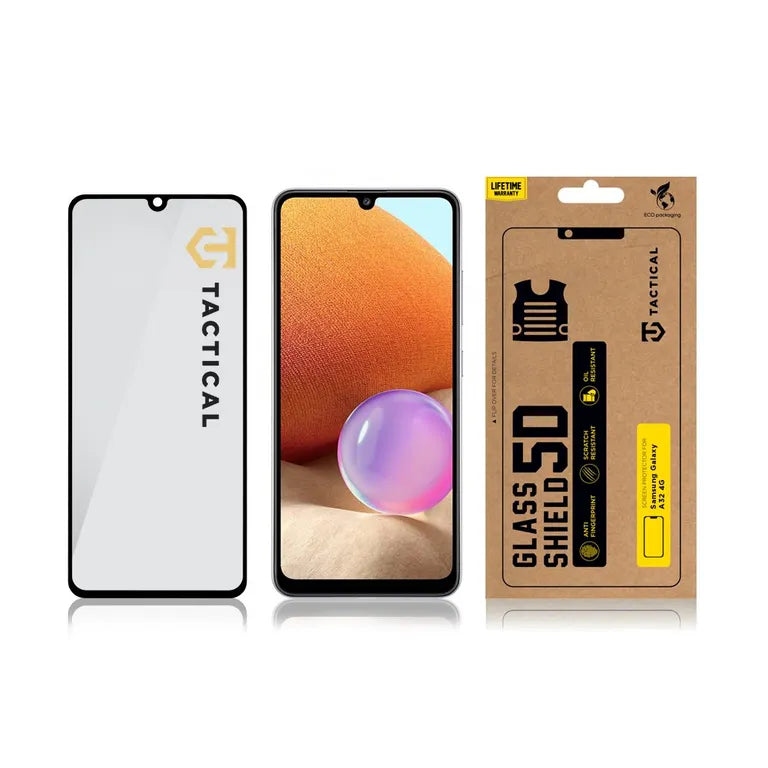 Taktikai üvegpajzs 5D sklo pro Samsung Galaxy A32 4G fekete