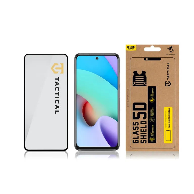 Taktikai üvegpajzs 5D sklo pro Xiaomi Redmi 10 (2022) fekete